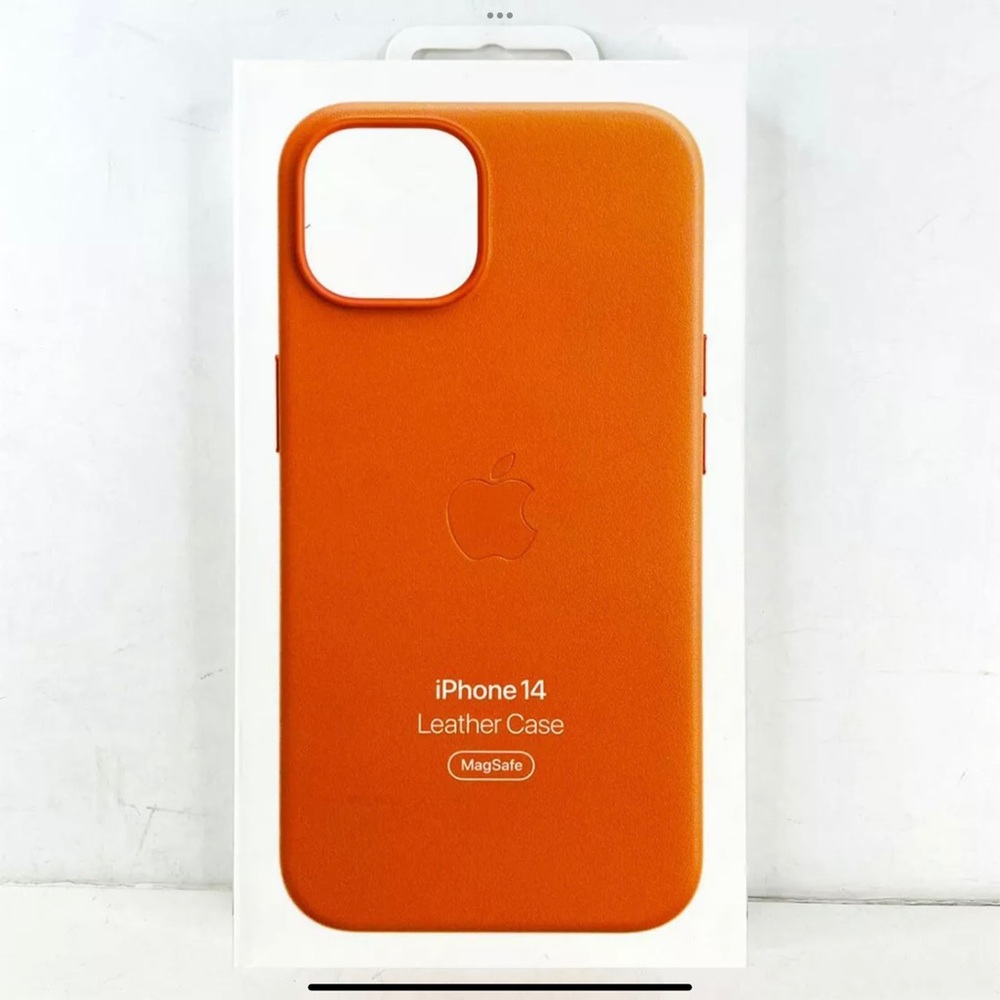 Apple iPhone 14 Leather Case MagSafe - Orange